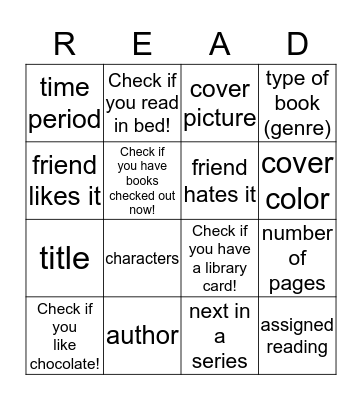 How do you choose a book? Bingo Card