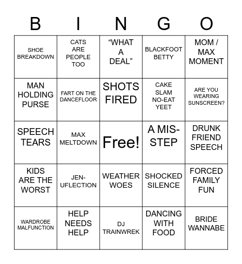 V2 Bingo Card