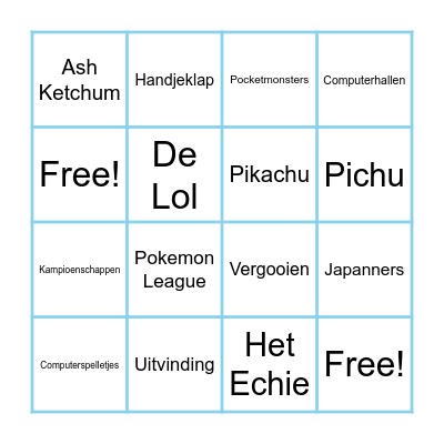 Pokemon Bingo Card