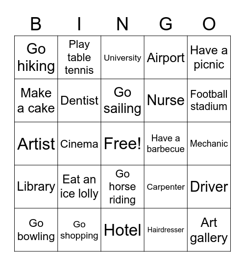 Let's Have Fun Bingo Card