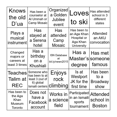 Bingo Card