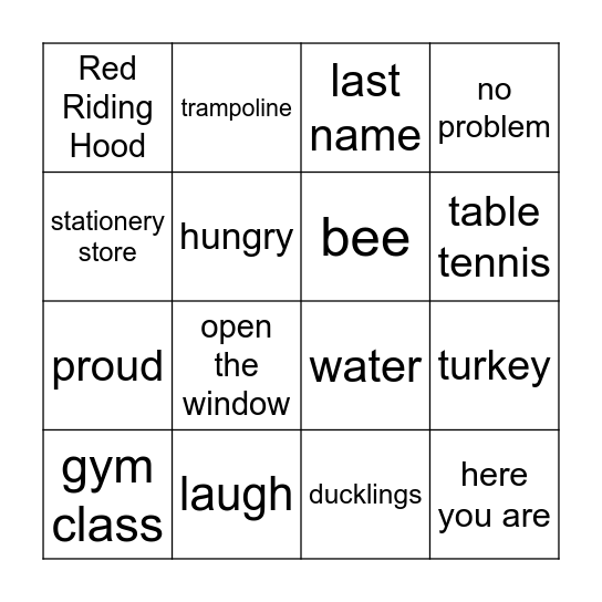 Q&A Bingo Card