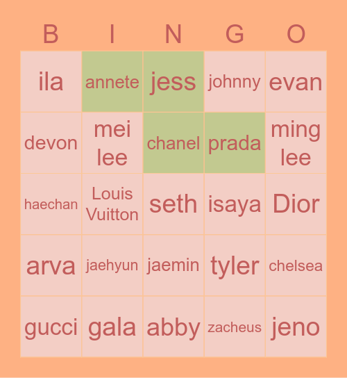 Gala Bingo Card