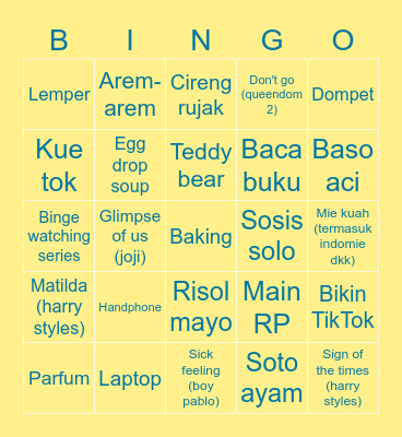 Myoumui's board Bingo Card