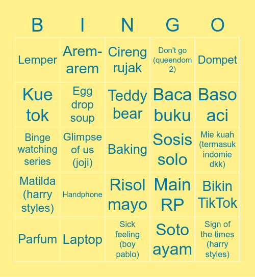 Myoumui's board Bingo Card