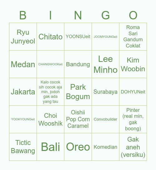 Sanachan! Bingo Card