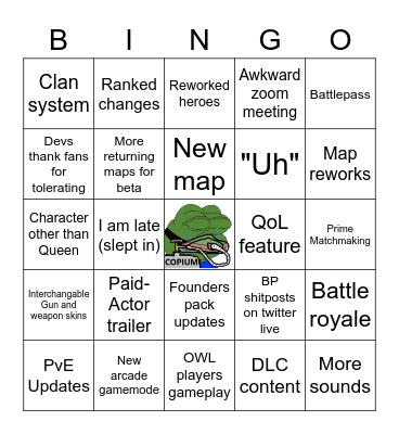 Overwatch 2 announcements Bingo Card