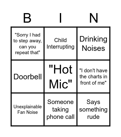 Hot Mic Bingo Card