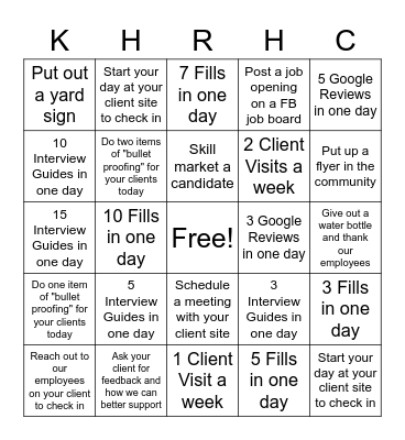 Elwood Staffing Bingo Card