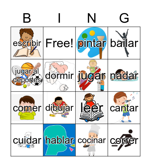 Actividades en español Bingo Card