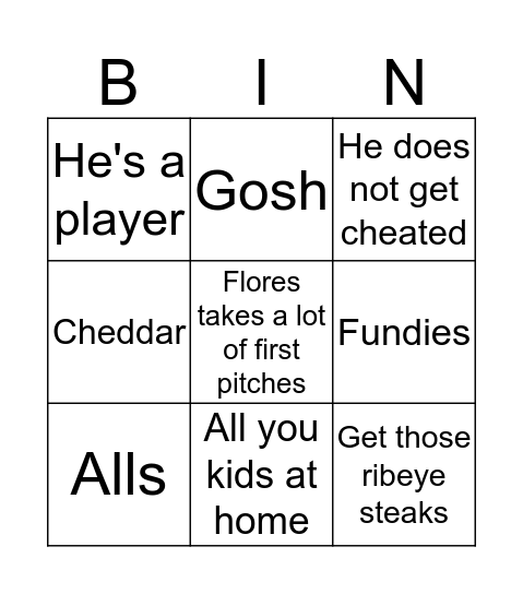 Keith Hernandez Sayings Bingo Card