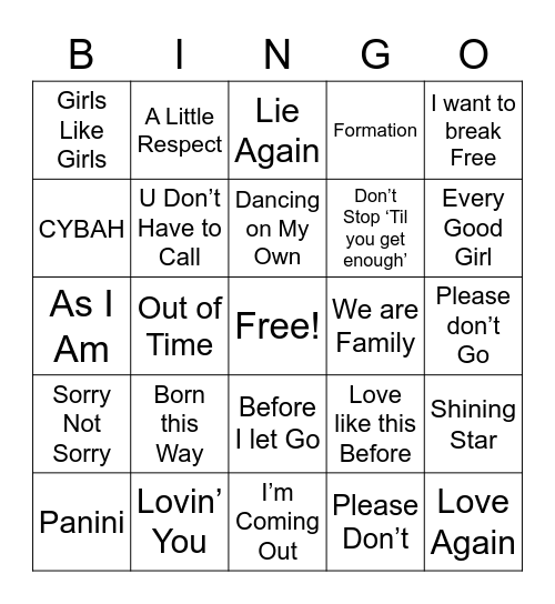 BEN/Pride Game & Jam Bingo Card