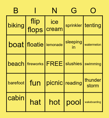 SUMMER BINGO Card