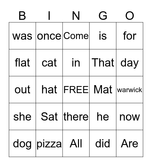 Super Star Bingo Card