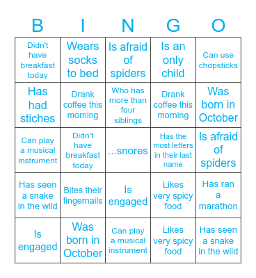Get To Know the Y Team Bingo Card