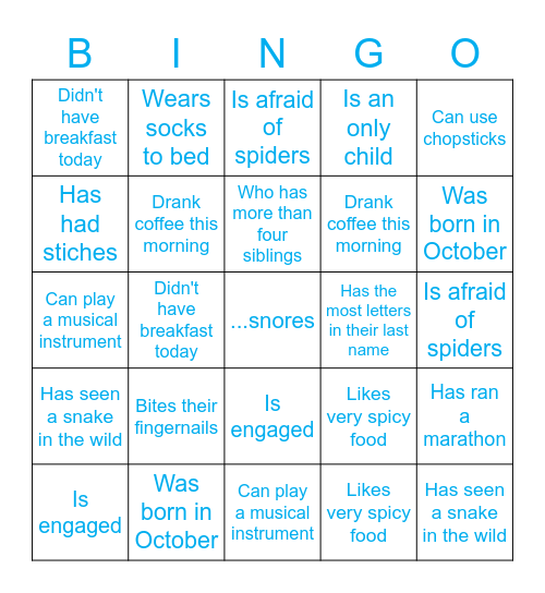 Get To Know the Y Team Bingo Card