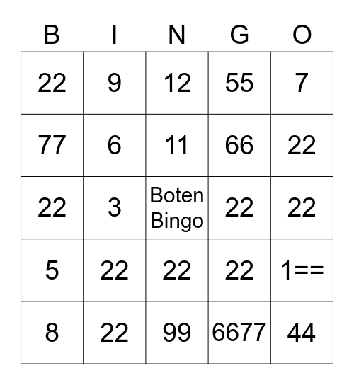 Bachelorette Boten Bingo Card