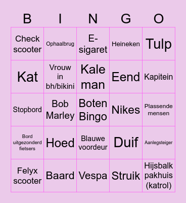 Bachelorette Boten Bingo Card