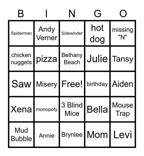 BINGO Card