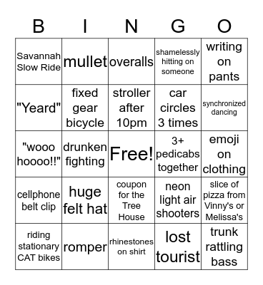 Ellis Square Bingo Card