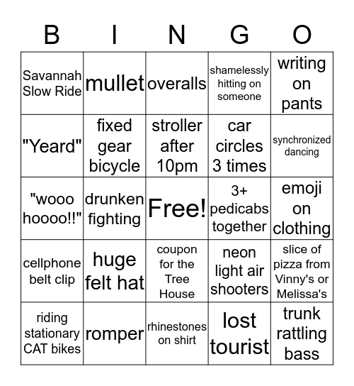 Ellis Square Bingo Card