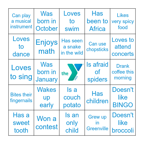 Get to Know Your Y Team Bingo Card