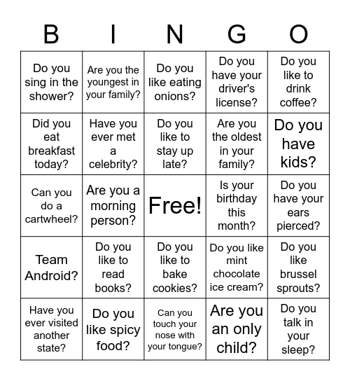 BINGO Card