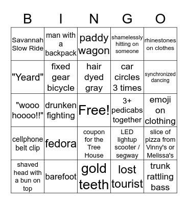 Ellis Square Bingo Card