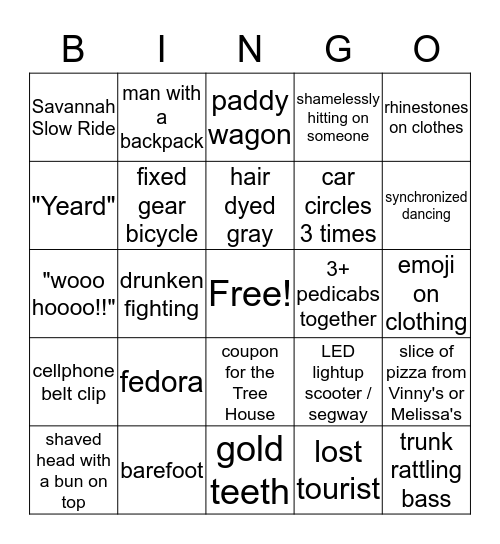 Ellis Square Bingo Card
