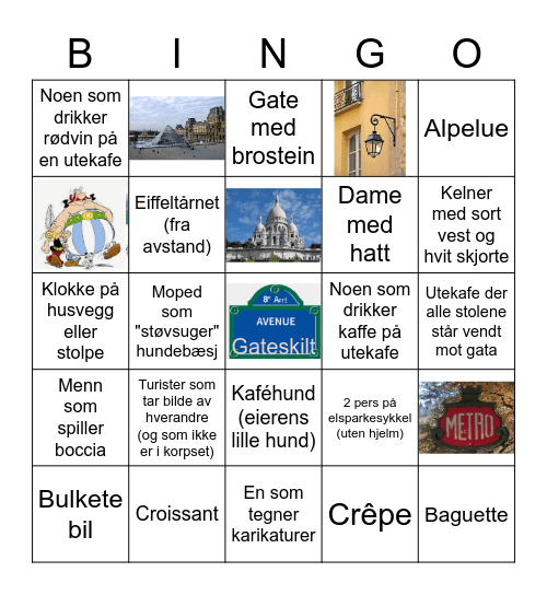 Paris - Bøler Bingo Card