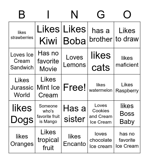 Bingo Card