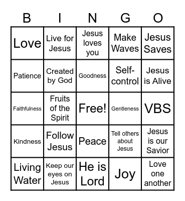 Make Waves Bingo Card