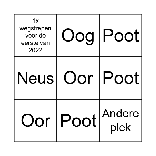 Grasaren bingo Card