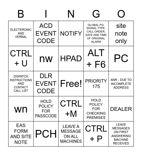 CMS MIDTERM BINGO Card