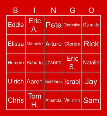 HIGH NOON 1-2-1 Bingo Card