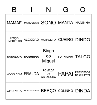 Bingo sem título Bingo Card
