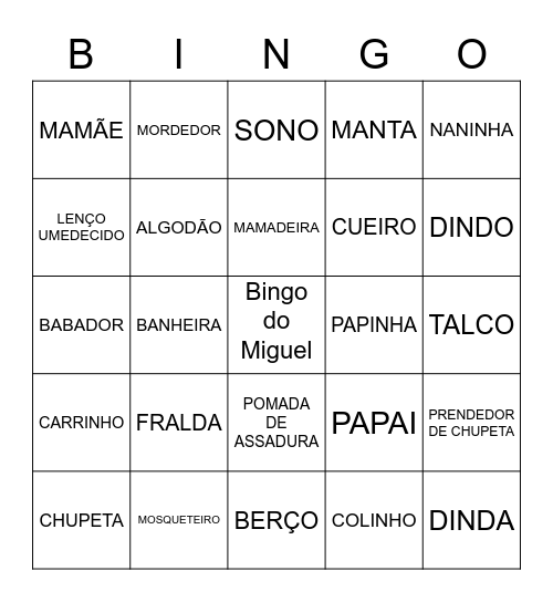 Bingo sem título Bingo Card