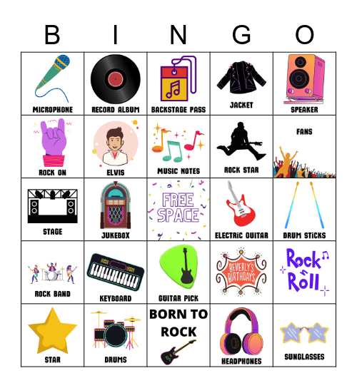 Born To Rock Bingo Card