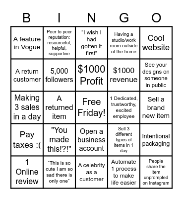 I Am Doing It!!! Bingo Card