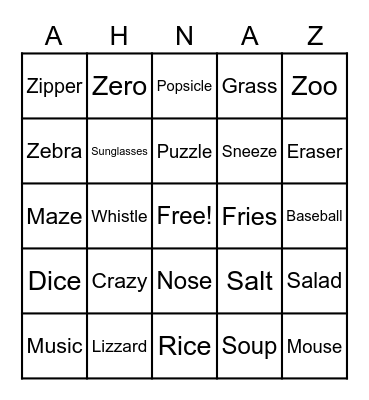 Bingo Card