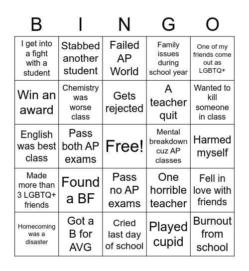 ECHS Bingo Card