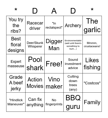 Happy Father's Day! Bingo Card