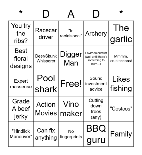 Happy Father's Day! Bingo Card