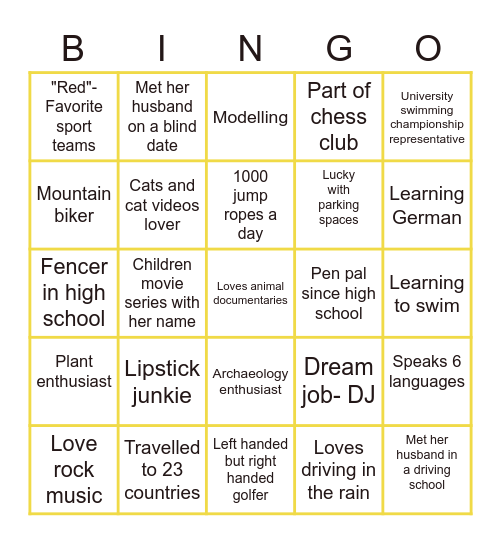 Ice Breaker Bingo Card