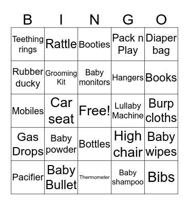 Baby Bingo Card