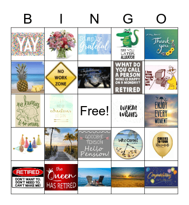 HAPPY RETIREMENT Bingo Card