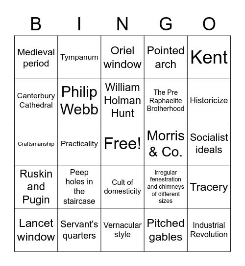 The Red House Bingo Card