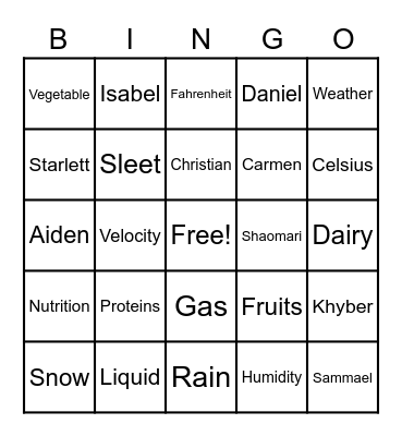 Bingo Card