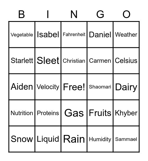 Bingo Card