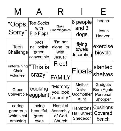 MiMa's Bingo Game Bingo Card